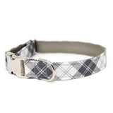 Lite Gray Plaid Dog Collar